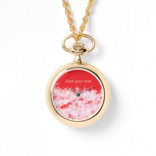 Einfache rote Rosa glitt funkelnde Sterne fügen Ih Armbanduhr