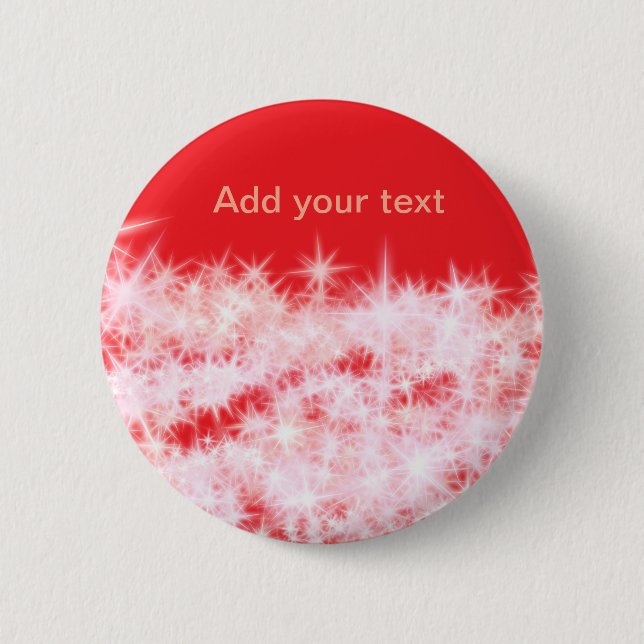 Einfache rote Rosa glitt funkelnde Sterne fügen Ih Button (Vorderseite)