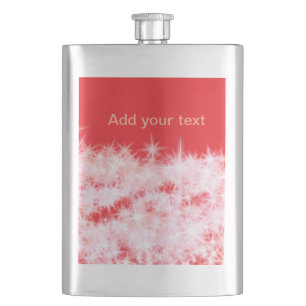 Einfache rote Rosa glitt funkelnde Sterne fügen Ih Flachmann