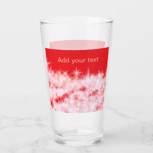 Einfache rote Rosa glitt funkelnde Sterne fügen Ih Glas