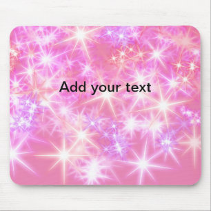 Einfache rote rosa Glitterfunkelsterne fügen Sie I Mousepad
