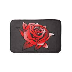Einfache Rote Rose Badematte