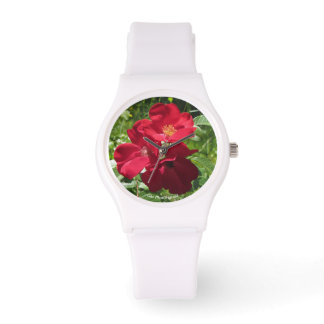 Einfache Rote Rose WM-Uhr Armbanduhr