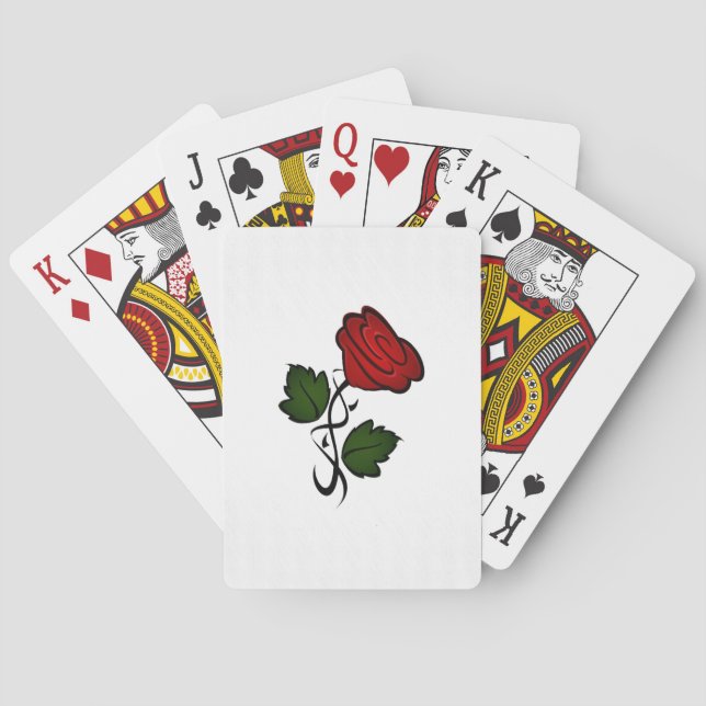 Einfache Rote Rosen Spielkarten (Rückseite)