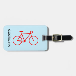 Einfache Rote Silhouette + Personalisierter Name Gepäckanhänger