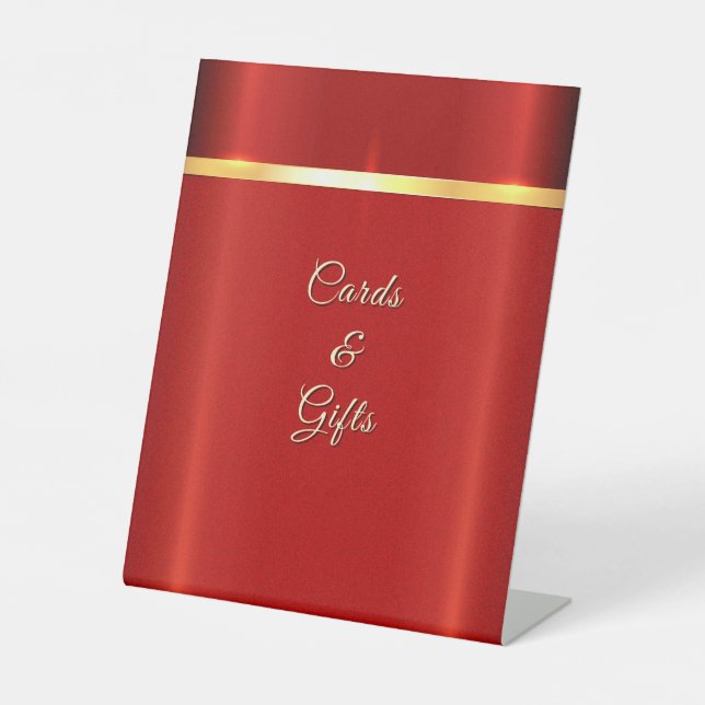 Einfache rote Tabletop-Zeichen Sockelschild (Vorderseite)