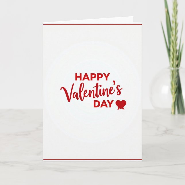 Einfache rote Valentinskarte Karte (Vorderseite)