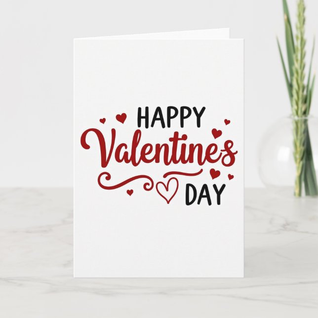 Einfache rote Valentinstagskarte Karte (Vorderseite)