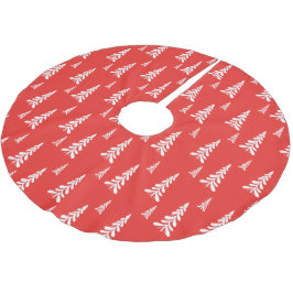 Einfache Rote Weihnachten Weihnachten Pinien Schne Polyester Weihnachtsbaumdecke