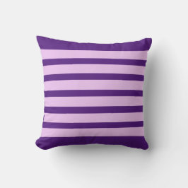 Einfache Royal Lila und Lilac Horizontal Streifen Kissen