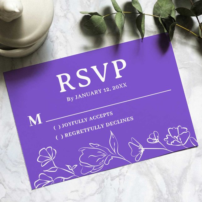 Einfache RSVP-Karte für Hochzeiten - Bearbeitbares RSVP Karte (Von Creator hochgeladen)