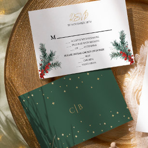 Einfache RSVP-Karte für klassische Weihnachtsfeier RSVP Karte