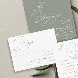 Einfache RSVP-Karte im grünen Gehäuse RSVP Karte