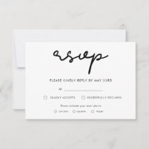 Einfache RSVP-Karte mit Essensauswahl