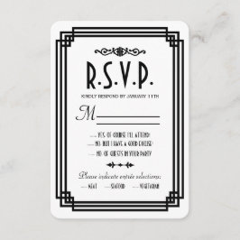 Einfache RSVP-Karten im Art-Deco-Stil RSVP Karte