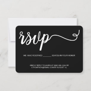 Einfache RSVP-Schwarze (ohne postalische Reservier RSVP Karte