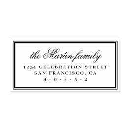 Einfache Rücksendeadresse eleganter Familienname Gummistempel