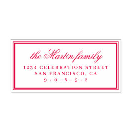 Einfache Rücksendeadresse eleganter Familienname Permastempel