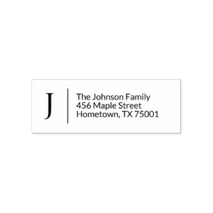 Einfache Rücksendeadresse für klassische Monogramm Permastempel