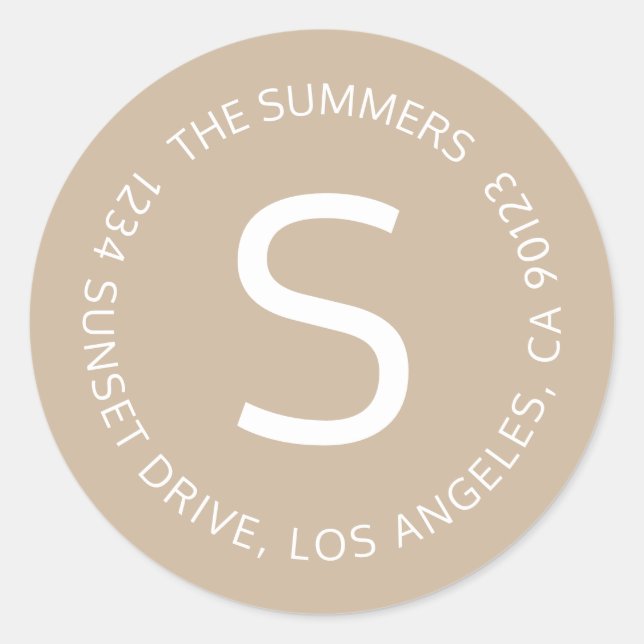 Einfache Rücksendeadresse oder Rundschreiben Runder Aufkleber (Vorderseite)