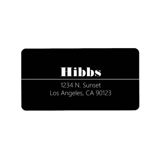 Einfache Rücksendeadresse Schwarz-weißer Familienn Adressaufkleber (Vorne)