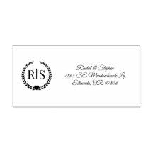 Einfache Rücksendeadresse von Braut und Groom Mono