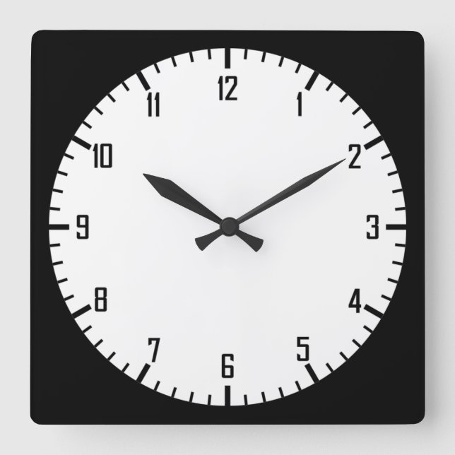 einfache Runde Quadratische Wanduhr (Vorderseite)