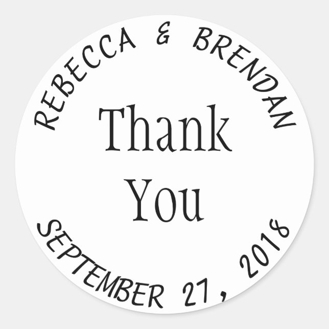 Einfache, runde weiße Kurven Text-Gefälligkeitsken Runder Aufkleber (Vorderseite)