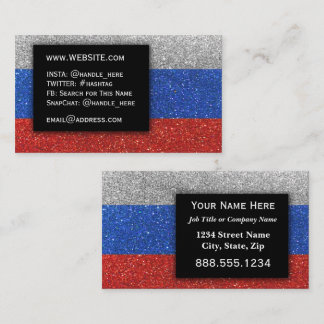 Einfache Russische Flagge Glitzer Berufliche Führu Visitenkarte