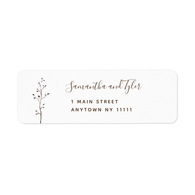 Einfache Rust Branch Modernes Rücksendesiegel (Vorne)