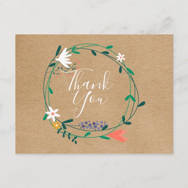 Einfache rustikale Blumengarten Geschäftskunst Vie Postkarte (Vorderseite)