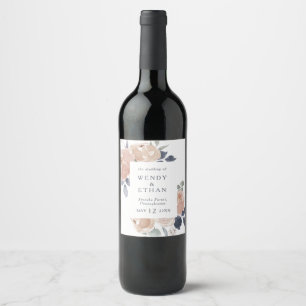Einfache rustikale Blumenweinsorte Weinetikett