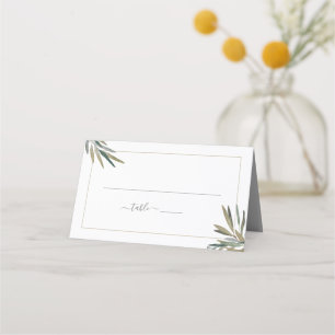 Einfache Rustikale Botanische Kräuterhochzeit Platzkarte