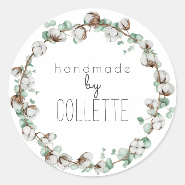Einfache rustikale botanische Produktkennzeichnung Runder Aufkleber (Vorderseite)