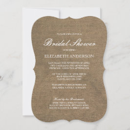 Einfache Rustikale Burlap Bridal Dusche Einladung