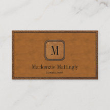 Einfache rustikale Elegant-Vintage Ledermonogramm