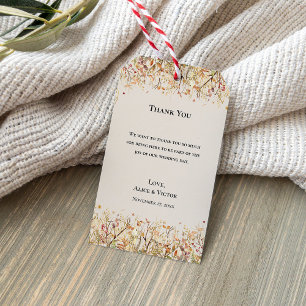 Einfache Rustikale Fall Beige Hochzeit Vielen Dank Geschenkanhänger