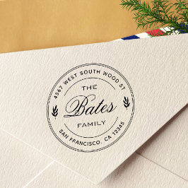 Einfache rustikale Familienname Rücksendeadresse Permastempel