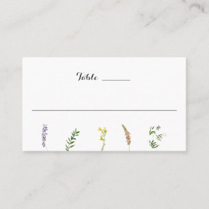 Einfache Rustikale Florale Boho Wildblumen Hochzei Platzkarte