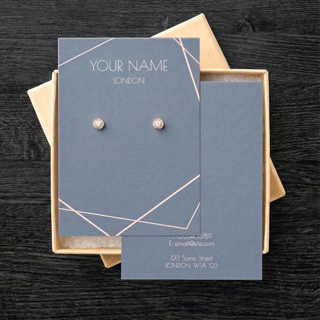 Einfache rustikale geometrische Ohrring-Grafikkart (Simple rustic geometric earring display card.)