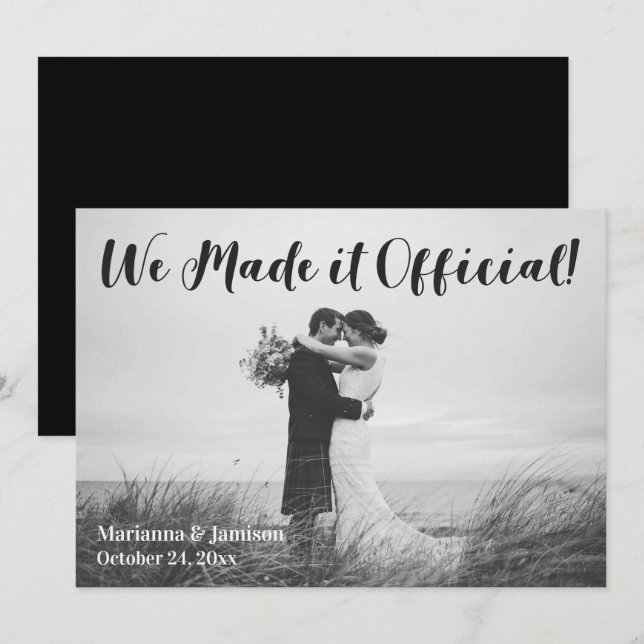 Einfache rustikale Hochzeitsankündigung Einladung (Vorne/Hinten)