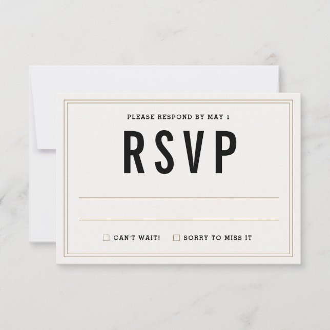 Einfache Rustikale Hochzeitskarte für RSVP (Vorderseite)