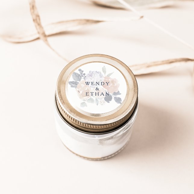 Einfache rustikale Hochzeitsstipps mit Flora und F Runder Aufkleber (Von Creator hochgeladen)