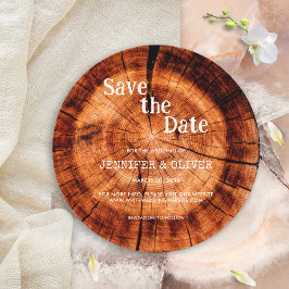 Einfache Rustikale Holzbaumbrauenhochzeit Save The Date
