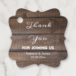Einfache rustikale HolzWedding Danke Ihnen für Tag Geschenkanhänger