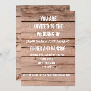 Einfache rustikale Holzwolle Einladung
