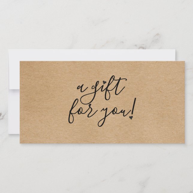 Einfache rustikale Kraft-Geschenkgutschrift (Vorderseite)