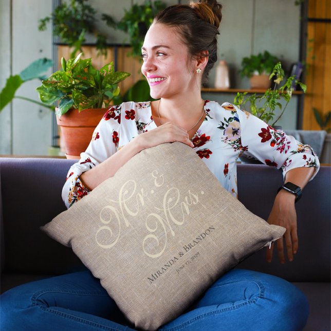 Einfache rustikale Leinen Baumwollstoff Country We Kissen (Von Creator hochgeladen)