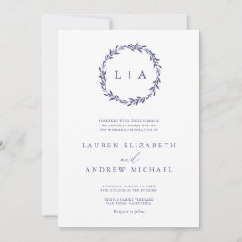 Einfache rustikale Lila Hochzeit im Grünen Einladung