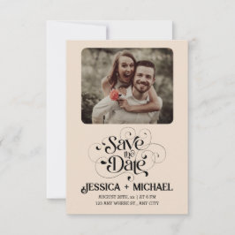 Einfache Rustikale Minimal Elegant Hochzeit Save The Date